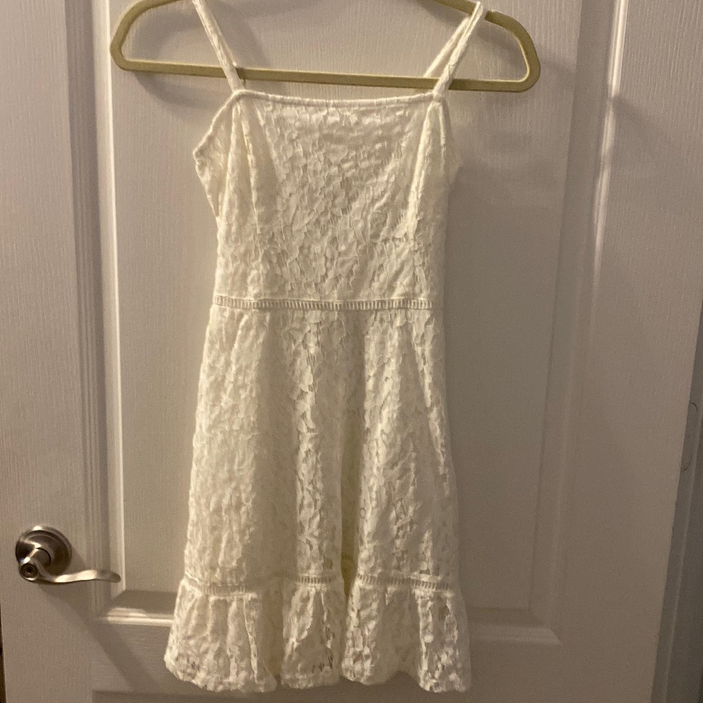 COPY - Hollister girls XS white lace overlay dress. Like new. Worn once.
